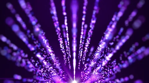 Abstract digital background with glowing neon particles flying down. movement Stock Footage 298017647
