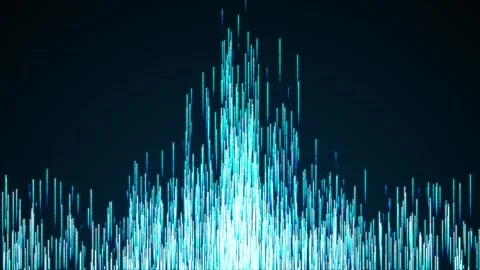 An abstract digital background with glowing neon particles flying upward. Stock Footage 318722310