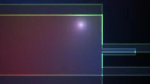Abstract Digital Background with Glowing Neon Geometric Frames and Smooth M.. Stock Footage 341778921