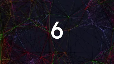 Abstract digital background with glowing number nine on geometric wireframe.. Stock Footage 342094774