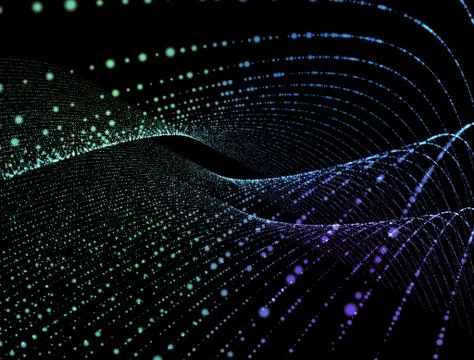 Abstract digital background glowing particles in space Stock-Illustration