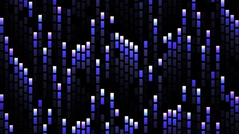 Abstract digital background with glowing purple vertical light bars. Stock Footage 334443099