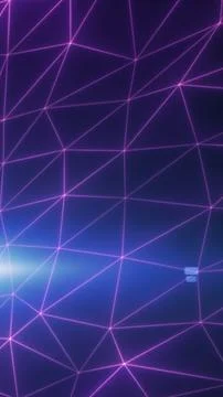 Abstract digital background with glowing purple laser lines forming a futur.. Stock Illustration