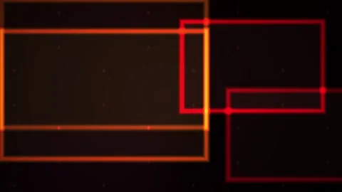 Abstract Digital Background with Glowing Red and Orange Rectangular Frames. Stock Footage 340491699