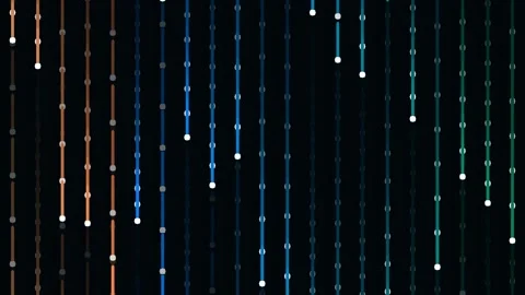 Abstract digital background with glowing vertical neon lines, tech data strea Stock Footage 341059065