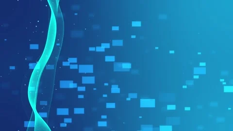 Abstract digital background with glowing wave lines and floating squares mo.. 库存影片 337082183