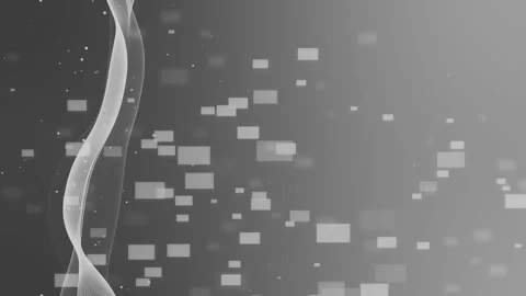 Abstract digital background with glowing wave lines and floating squares mo.. Stock Footage 337082485