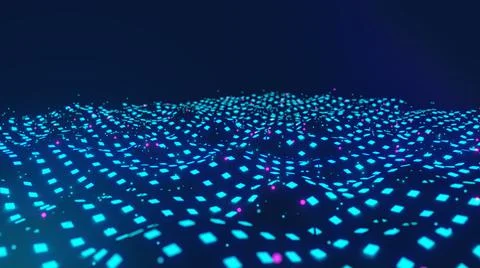 Abstract digital background with glowing wavy pattern. Ilustración de archivo