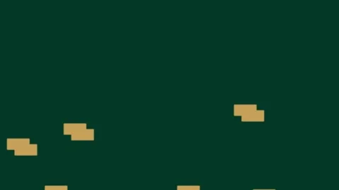 Abstract digital background with golden pixel squares floating on a dark gr.. Stock Footage 333778491