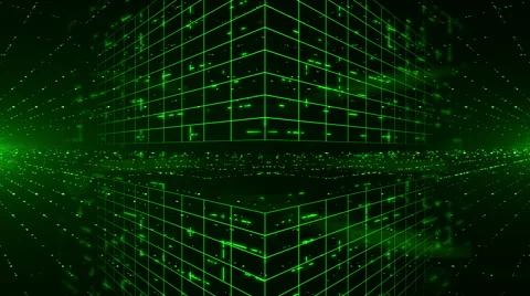 Abstract digital background with green laser rays. Light Show. Looped. Stock Footage 58107893