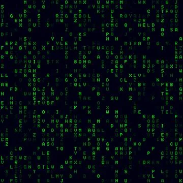 Abstract digital background. Green sparse alphabet letters background. Medi.. Stock Illustration