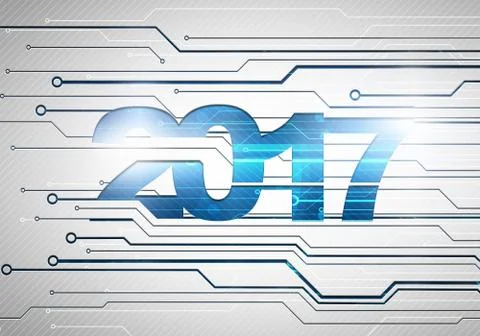 Abstract digital background with happy new 2017 year concept Stock Illustration