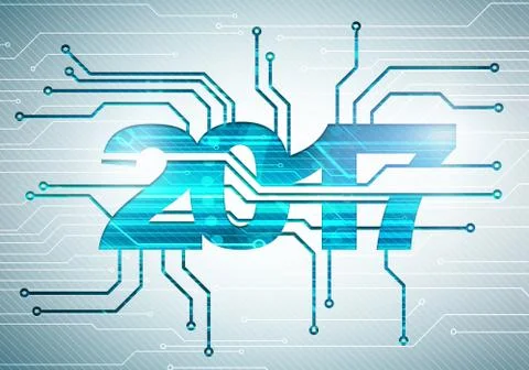 Abstract digital background with happy new 2017 year concept Stock Illustration