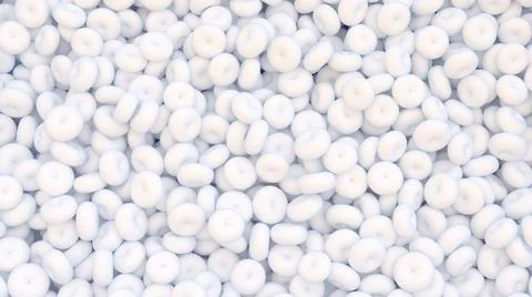 Abstract digital background with heap of white soft objects Illustrazione stock