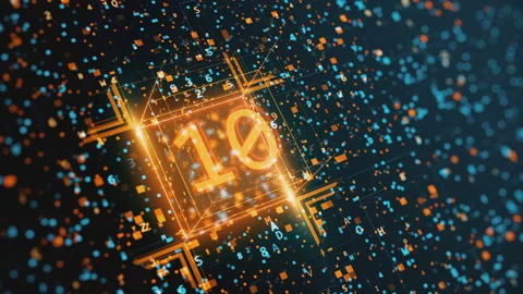 Abstract digital background with Hexadecimal and binary code Stock Footage 94111799
