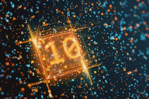 Abstract digital background with Hexadecimal and binary code 3d illustration 스톡 일러스트