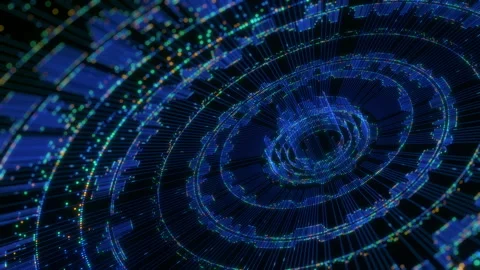 Abstract digital background with interconnected lines, glowing dots, and Stock Footage 313832351