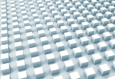 Abstract digital background with light blue cubes array 库存插图