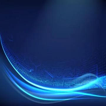 Abstract digital background with light lines, waves, technologies of the future Illustrazione stock