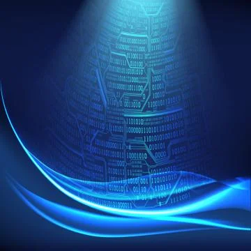 Abstract digital background with light lines, waves, technologies of the future Illustrazione stock