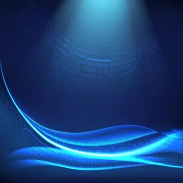 Abstract digital background with light waves, the concept of virtual space Stock Illustration