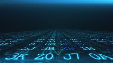 Abstract digital background. Machine code. Hexadecimal code. Random digits an 库存照片