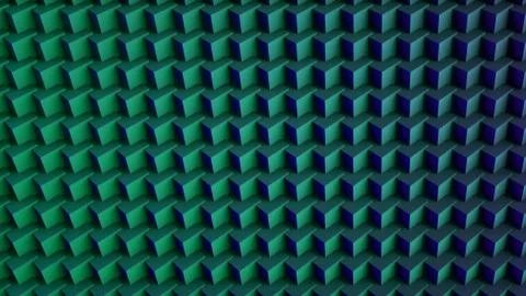 Abstract digital background mad of 3d cubes. Green and Blue. 3d Rendering. Stock Illustration