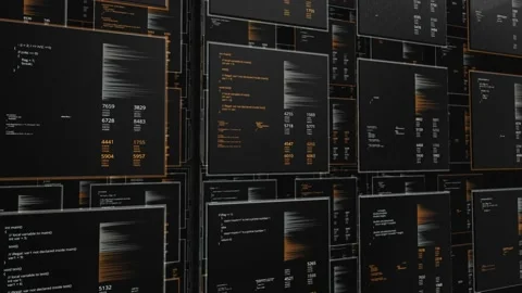 Abstract digital background made of different shapes with detailed elements Stock Footage 148512111