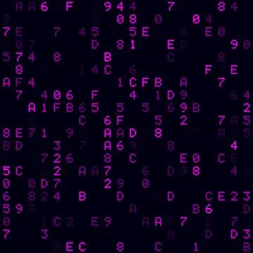 Abstract digital background. Magenta sparse hexademical background. Small s.. 库存插图