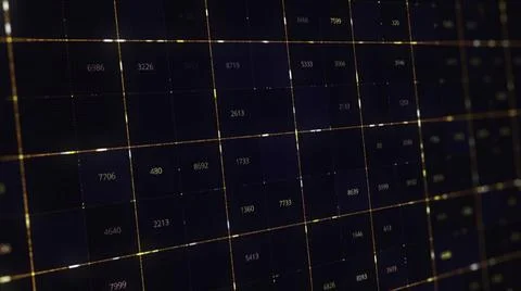 Abstract digital background with matrix of numeric values. Animation. Futuristic Illustrazione stock