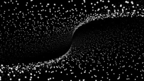 Abstract digital background with moving and flicker particles on black Ilustración de archivo