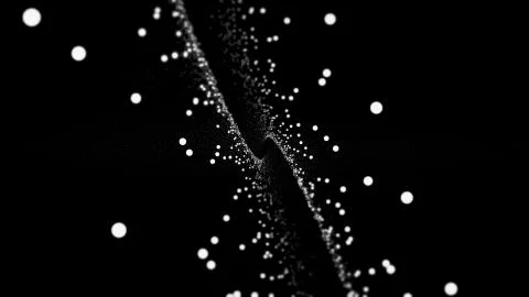 Abstract digital background with moving and flicker particles on black Ilustración de archivo