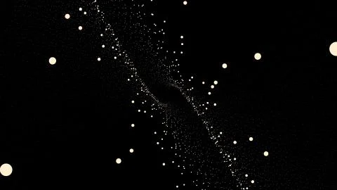Abstract digital background with moving and flicker particles on black Ilustración de archivo