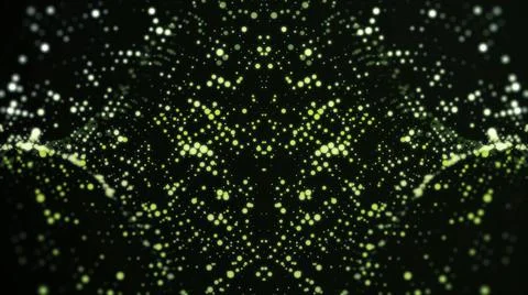 Abstract digital background with moving and flicker particles on black Ilustración de archivo