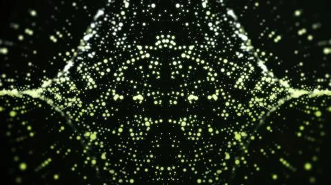 Abstract digital background with moving and flicker particles on black Ilustración de archivo