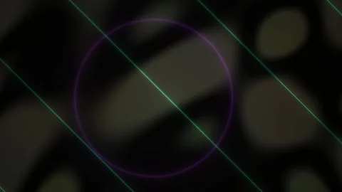 Abstract Digital Background with Moving Geometric Circles and Diagonal Lines. Stock Footage 341778996