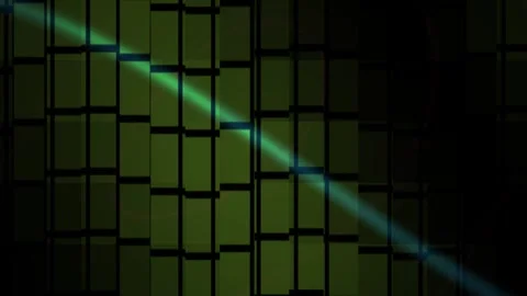 Abstract Digital Background with Moving Green Light Beams and Grid Pattern. Stock Footage 340491938