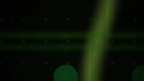 Abstract Digital Background with Moving Green Light Beams and Grid Pattern. Stock Footage 341779016