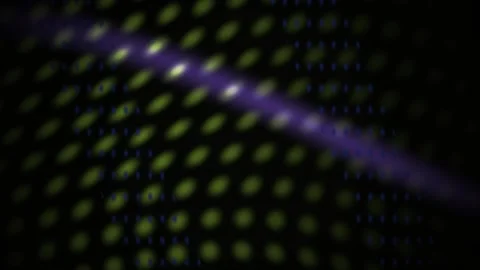 Abstract Digital Background with Moving Purple Light Beam Over Yellow Dot Gri Stock Footage 340492044