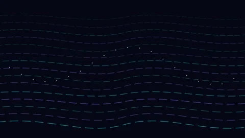 Abstract digital background with moving wavy dashed lines and small white d.. Stock Footage 345547071