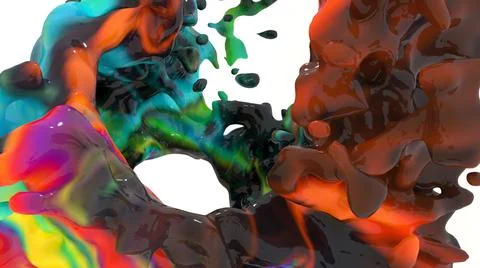 Abstract digital background with multicolored dynamic liquid shape Stock Photos