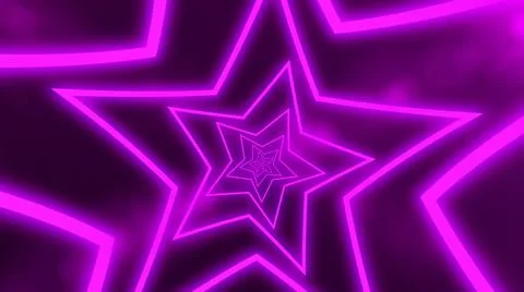 Abstract digital background with neon purple stars. Abstract tunnel, portal. Stock Illustration