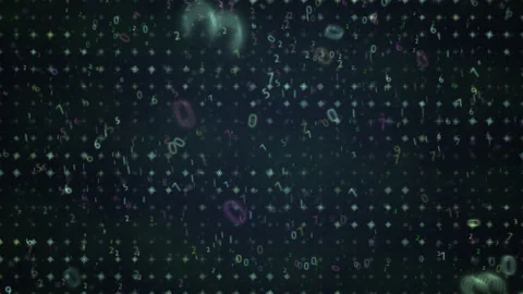 Abstract Digital Background Numbers Flow in Deep Blue Glow Stock Footage 323284301