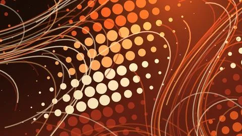 Abstract digital background with orange dots and lines イラスト素材