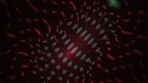 Abstract Digital Background with Pulsing Red Light Swirls and Geometric Dot.. Stock Footage 343686131
