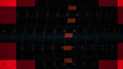 Abstract digital background with red and black grid pattern. Stock Footage 335943392