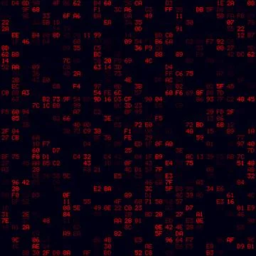 Abstract digital background. Red sparse hexademical pairs background. Mediu.. イラスト素材