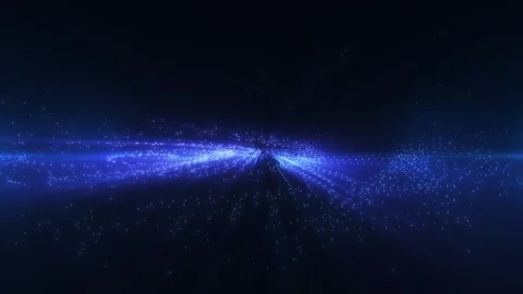 Abstract digital background with a rotating surface of glowing light. Cyber ? Stock Footage 323364909