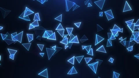 Abstract digital background with rotating triangles cubes. Technology Stock Footage 275338308