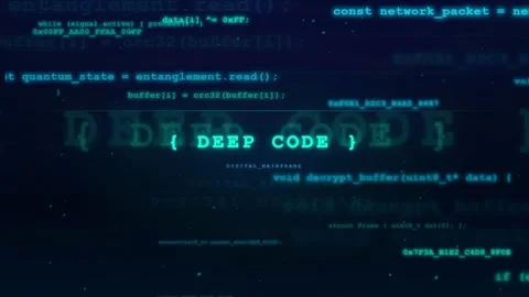 Abstract digital background with scrolling computer code and glowing data Stock Footage 336772325